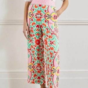 NWT Printed Linen Pants from Boden in Multi, Passion Bloom Print. Size 8.